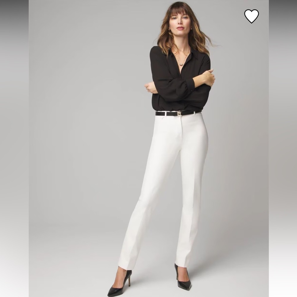 NWT White House Black Market Elle Slim Ankle Comfort Stretch Pants in Ecru